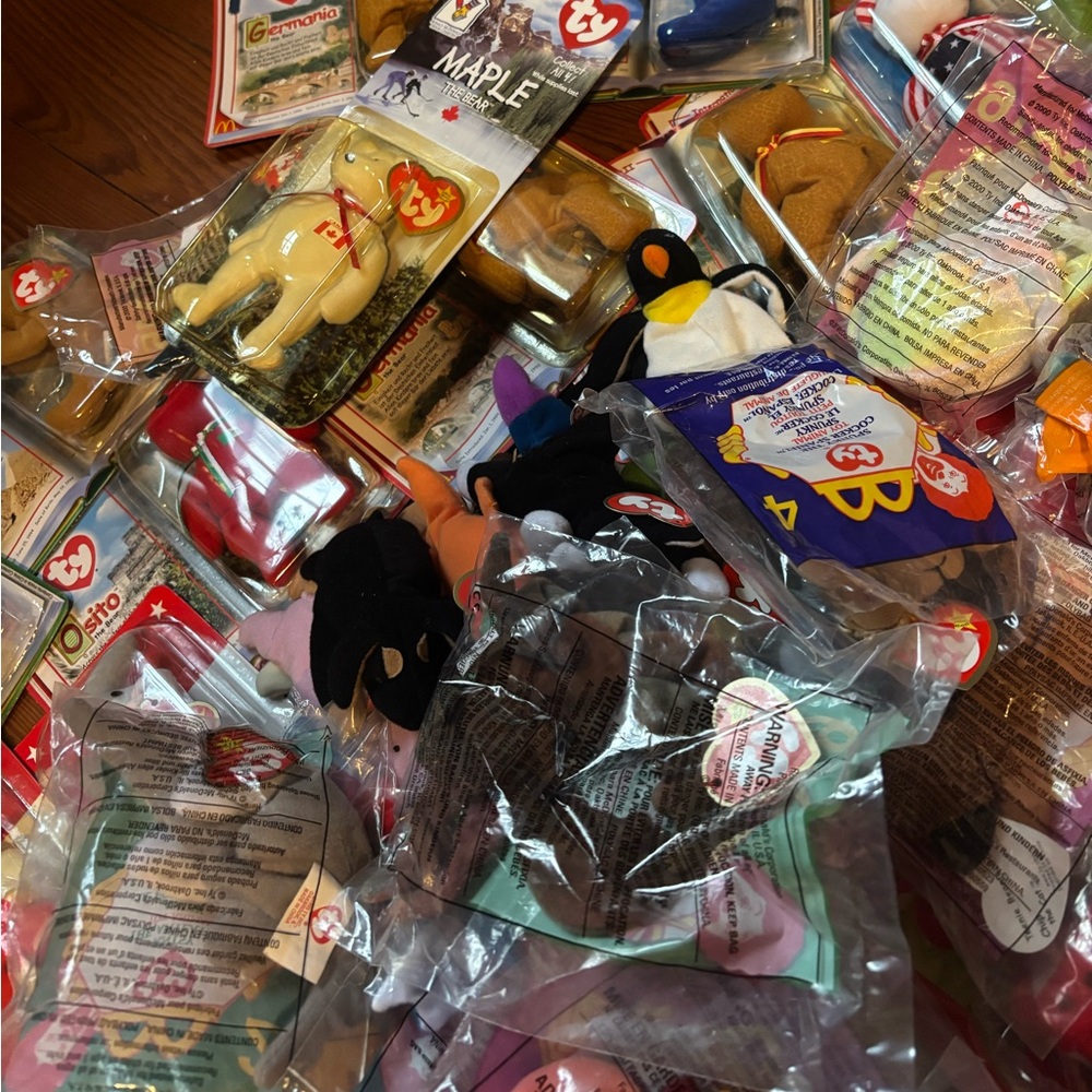 Massive lot of Teenie Beanie Baby McDonalds toys.